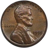 1955 doubled-die obverse Lincoln cent, obverse