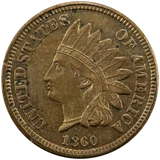 1860 Indian Head cent (wreath and shield reverse), obverse