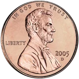 2005-D Lincoln Memorial cent, obverse