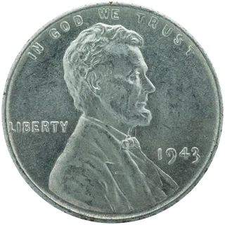 1943 steel Lincoln cent, Smithsonian NNC photo