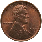 1917 Lincoln Wheat cent (no mint mark, Philadelphia), obverse
