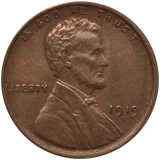 1919 Lincoln Wheat cent (no mint mark, Philadelphia), obverse