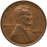 1926 Lincoln Wheat cent (no mint mark, Philadelphia), obverse