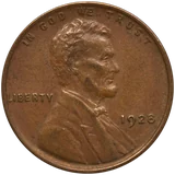 1928 Lincoln Wheat cent (no mint mark, Philadelphia), obverse